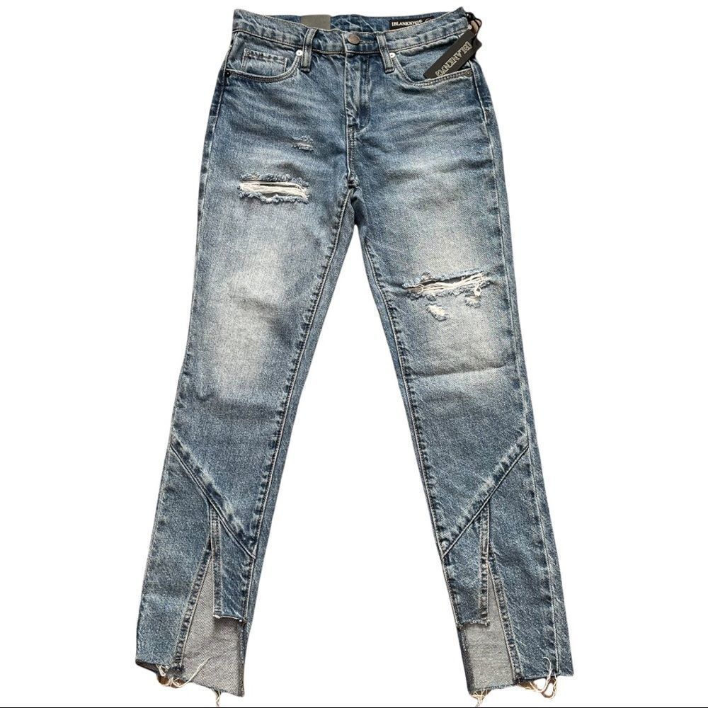NWT BLANKNYC Cutout 🔺Hem Distressed Jeans Sz 24